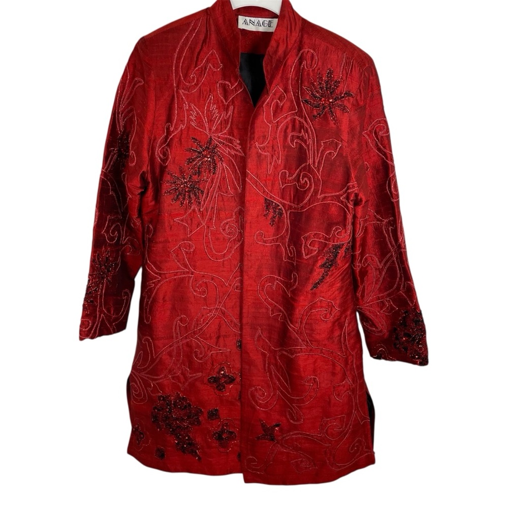 Anage Red‎ Embroidered Jacket, M